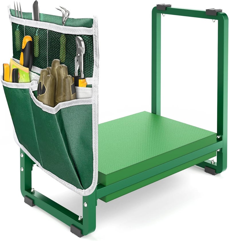 FLINTER 10.2" Wider Garden Kneeler and Seat, Heavy Duty Thick Gardening Bench for Kneeling and Seat - Garden Kneelers for Seniors, Gardening Stools for Women, Grandparents, Gardeners, Green - Image 1